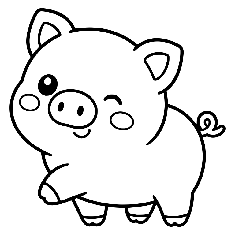 Winking Pig With One Trotter Raised — free animal SVG cut file