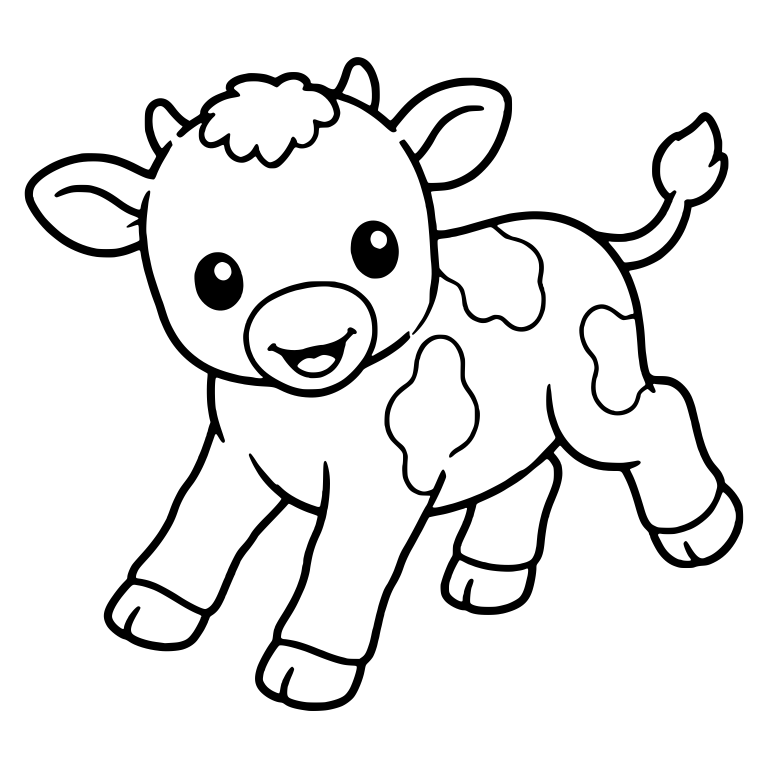 Spotted Calf Trotting With Tail Up — free animal SVG cut file