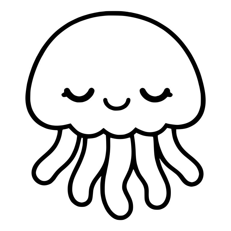Sleepy Jellyfish With Closed Eyes And Soft Smile — free animal SVG cut file