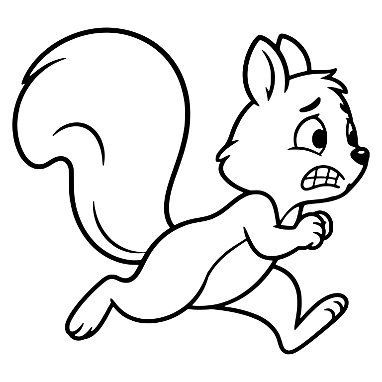 Anxious Squirrel Running in Profile with Gritted Teeth — free animal SVG cut file