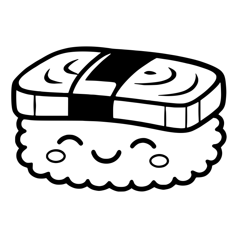 Happy Nigiri With Swirl Pattern Topping and Nori Band — free food SVG cut file