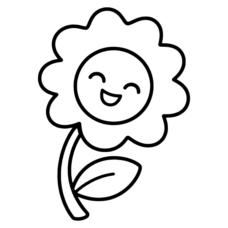 Laughing Flower With Scalloped Petals And Curved Stem — free floral SVG cut file