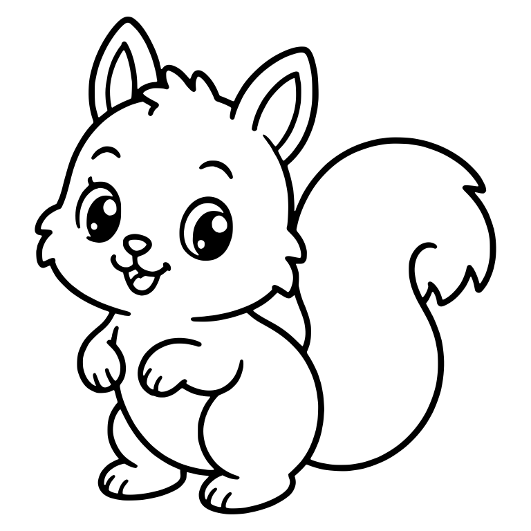 Standing Squirrel Looking Left with Paws at Chest — free animal SVG cut file
