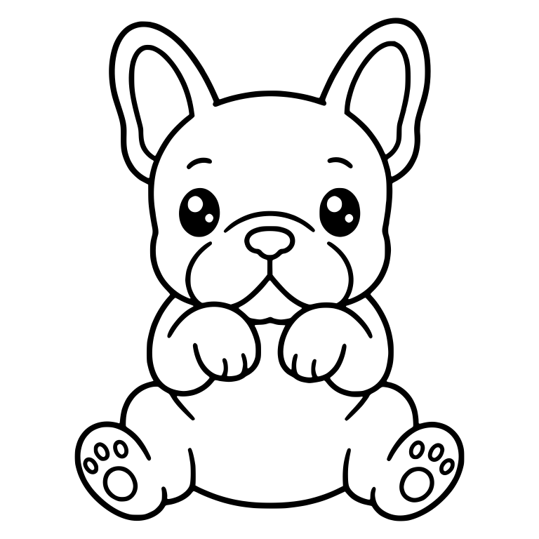 French Bulldog Sitting With Paws Up on Chest — free animal SVG cut file
