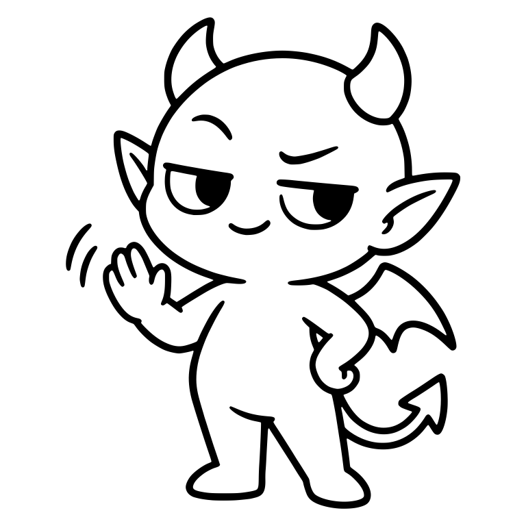 Devil Waving Dismissively With Hand on Hip — free fantasy-creature SVG cut file