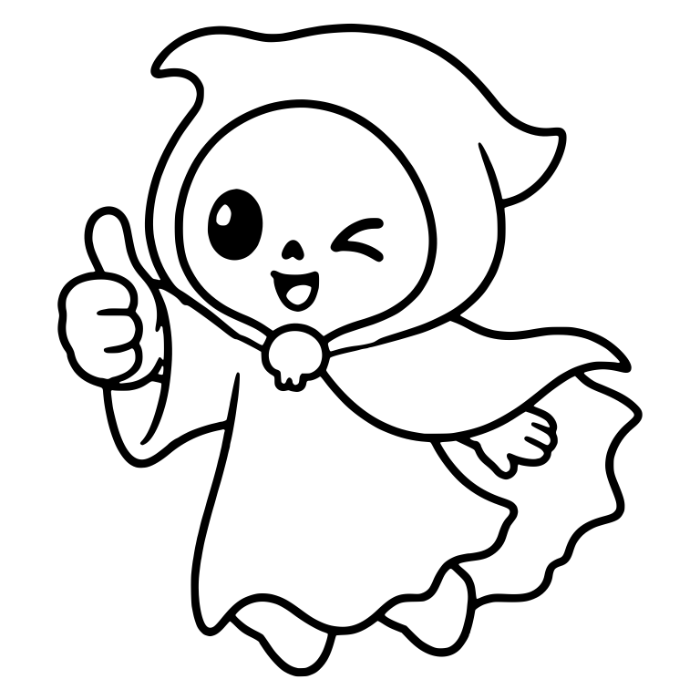 Winking Flying Reaper with Skull Clasp Thumbs Up — free characters SVG cut file