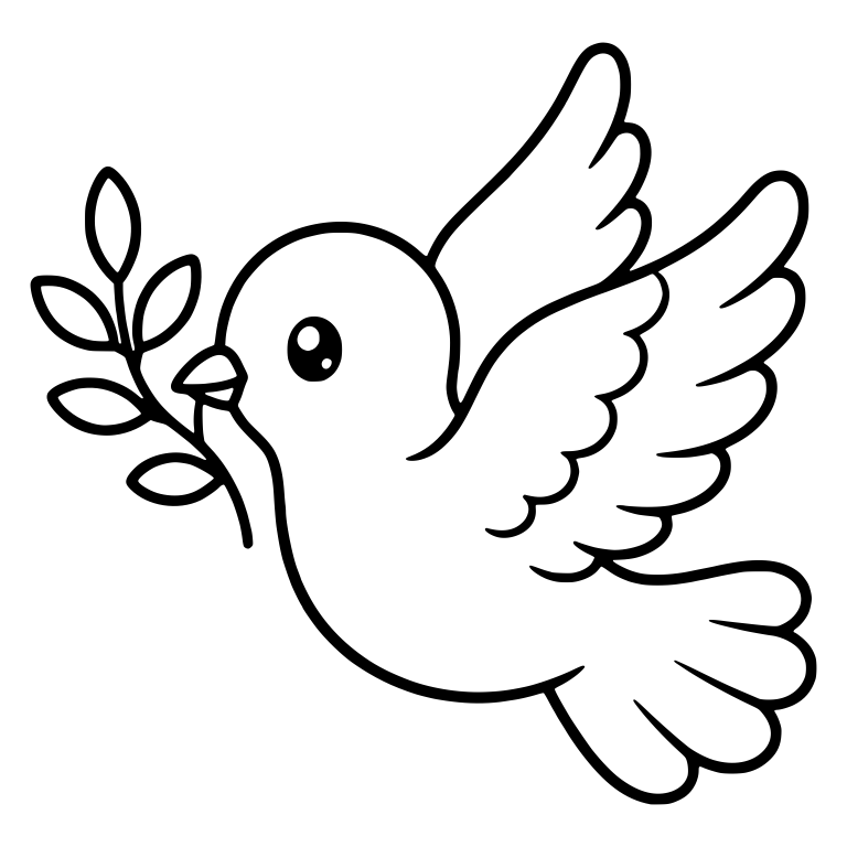Flying Dove Carrying Olive Branch — free animal SVG cut file