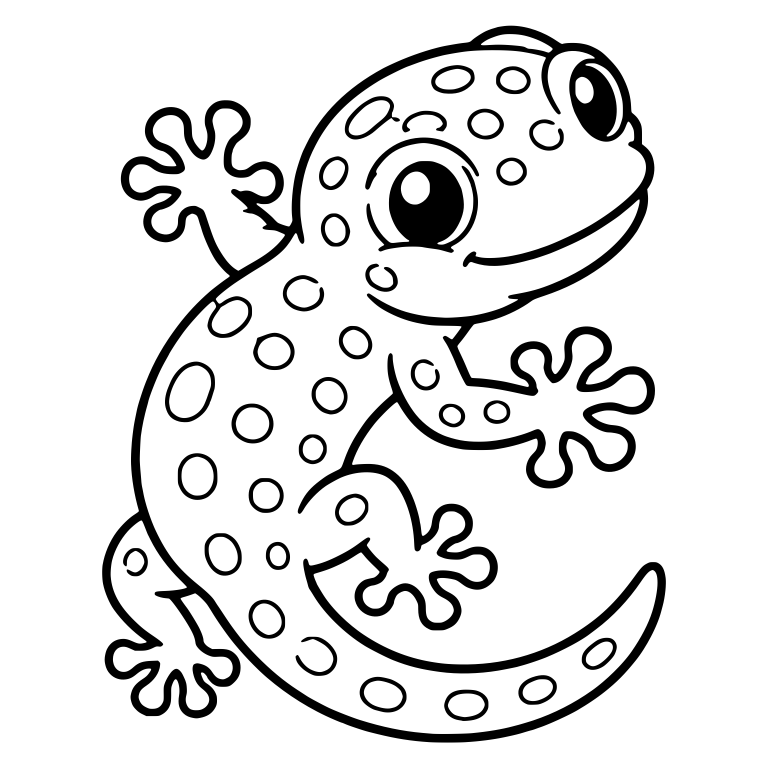 Spotted Tokay Gecko Curled in a C Shape Climbing — free animal SVG cut file