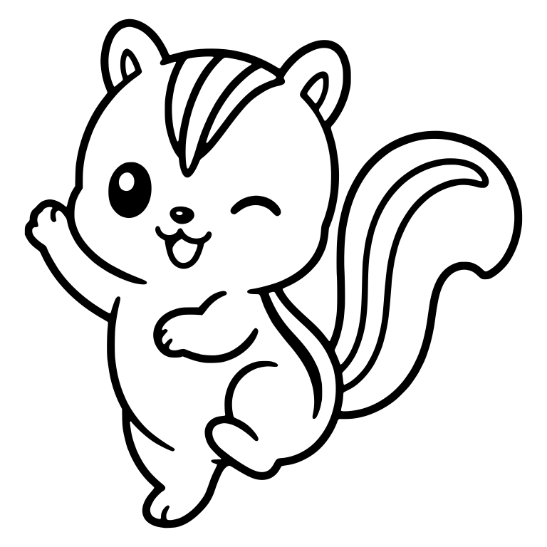 Winking Striped Squirrel Waving With One Paw Raised — free animal SVG cut file