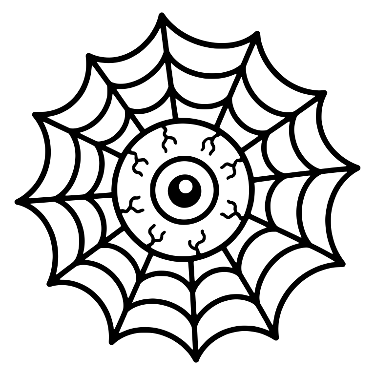 Spiderweb with Eyeball at the Center — free holiday SVG cut file