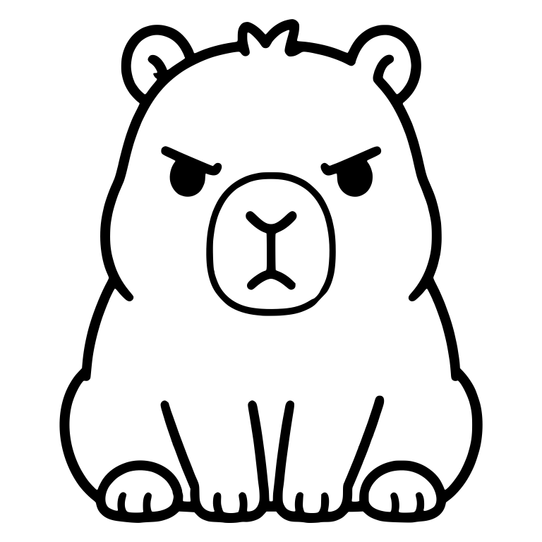 Grumpy Capybara Sitting With Angry Eyebrows — free animal SVG cut file