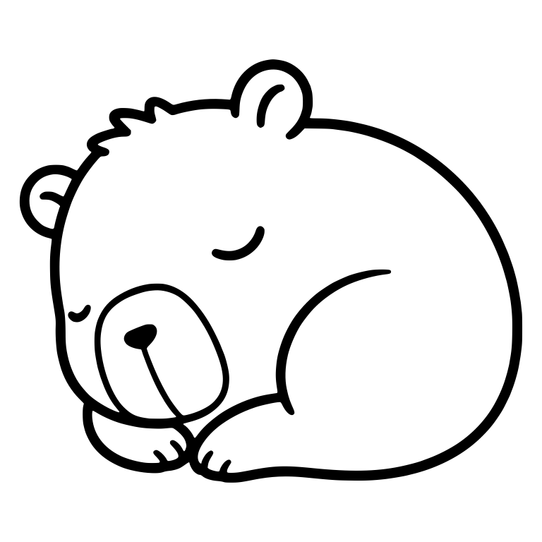 Sleeping Capybara Curled Up with Tucked Paws — free animal SVG cut file