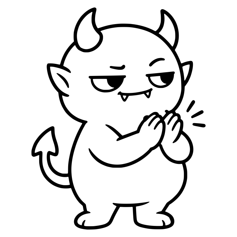 Chubby Demon Slow Clapping With Motion Lines — free fantasy-creature SVG cut file