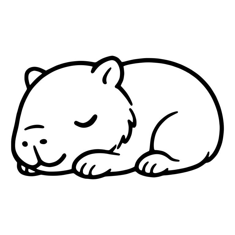 Sleeping Capybara Curled Up Facing Left — free animal SVG cut file