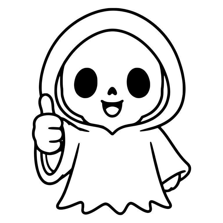 Smiling Hooded Reaper Giving Thumbs Up — free characters SVG cut file