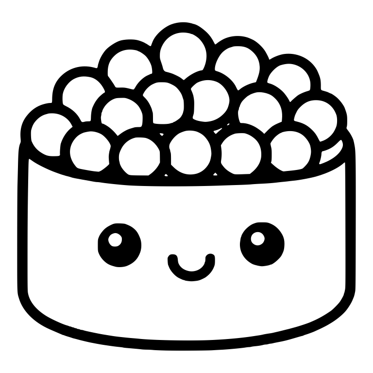 Roe Gunkan Sushi With Heaped Small Eggs — free food SVG cut file