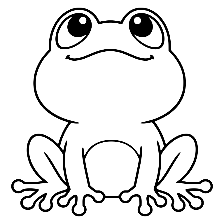 Chibi Frog Gazing Upward With Gentle Smile — free animal SVG cut file