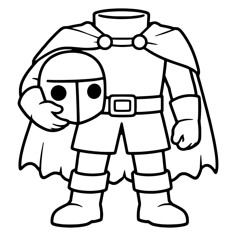 Headless Horseman With Helmet Under Arm and Short Cape — free characters SVG cut file
