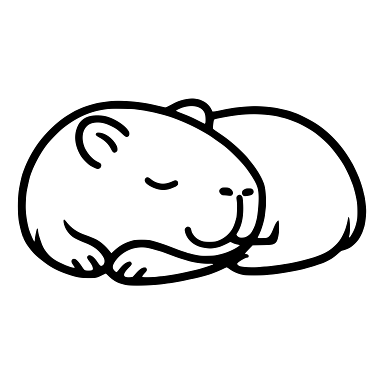 Round Sleeping Capybara Curled Into a Ball — free animal SVG cut file