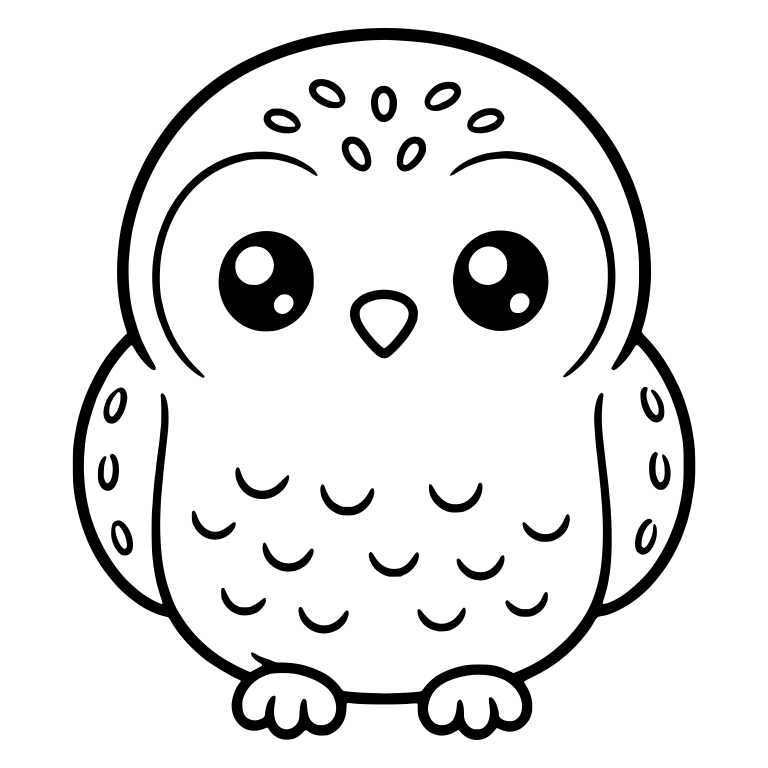 Snowy Owl Standing with Head Spots and Scalloped Chest — free animal SVG cut file
