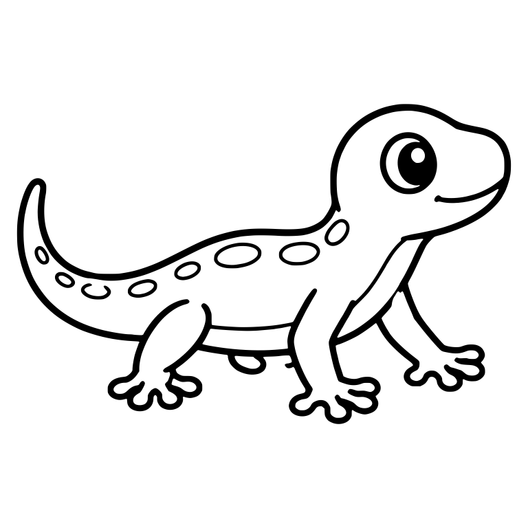 Spotted Gecko Walking With Head Raised And Curved Tail — free animal SVG cut file