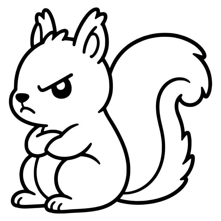 Grumpy Squirrel In Side Profile With Arms Crossed — free animal SVG cut file