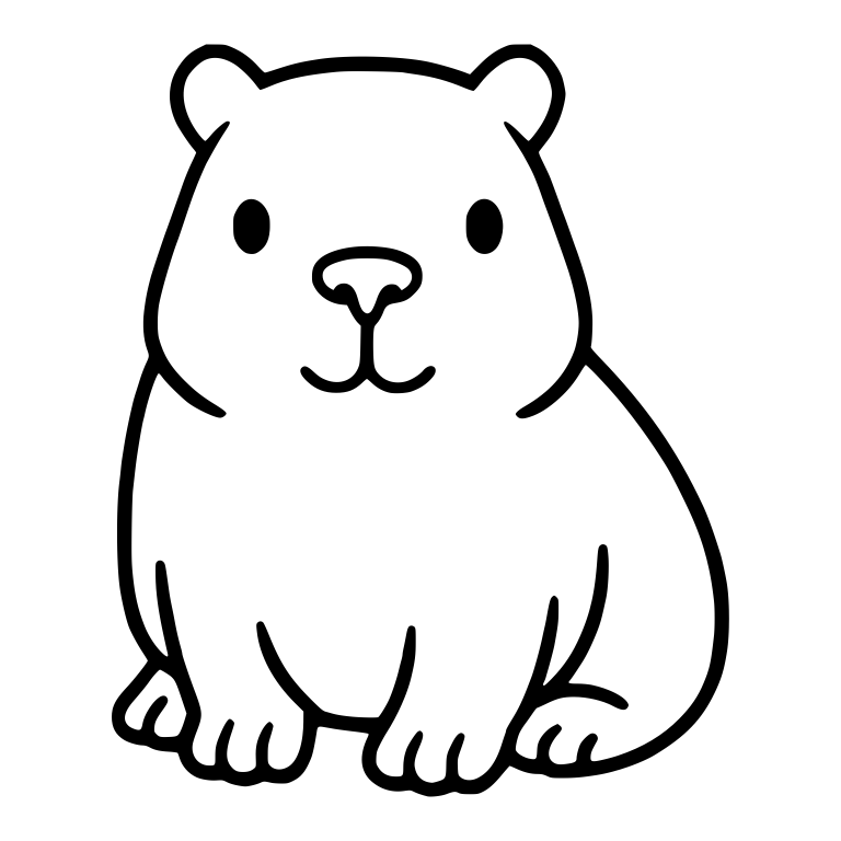 Sitting Capybara Turned Slightly With Round Nose — free animal SVG cut file