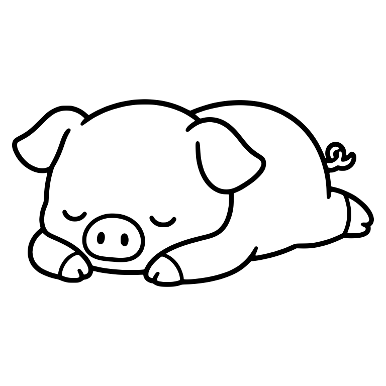 Long Sleeping Pig with Hind Legs Stretched Out — free animal SVG cut file
