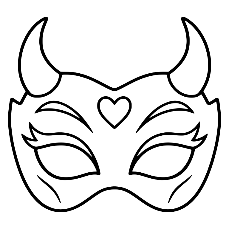 Devil Horn Eye Mask With Heart On Forehead — free objects SVG cut file