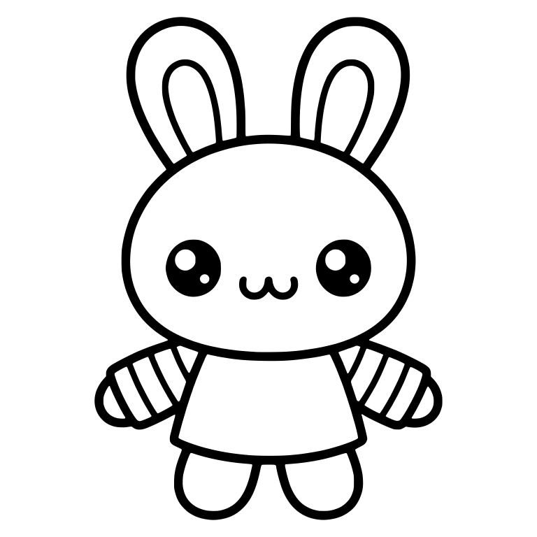 Standing Bunny in T-Shirt with Striped Sleeves — free animal SVG cut file