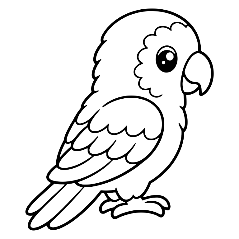 Parrot Facing Right With Cheek Patch And Large Wing — free animal SVG cut file