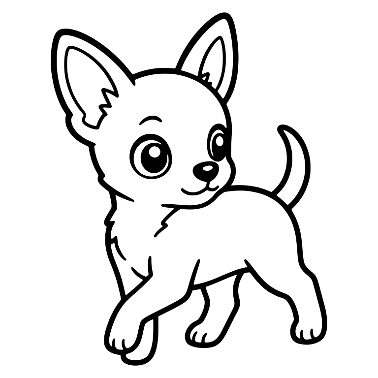 Alert Chihuahua Puppy Stepping Forward With Raised Paw — free animal SVG cut file