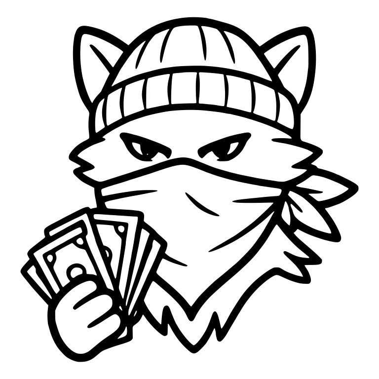 Masked Fox In Beanie Holding A Fan Of Cash — free animal SVG cut file