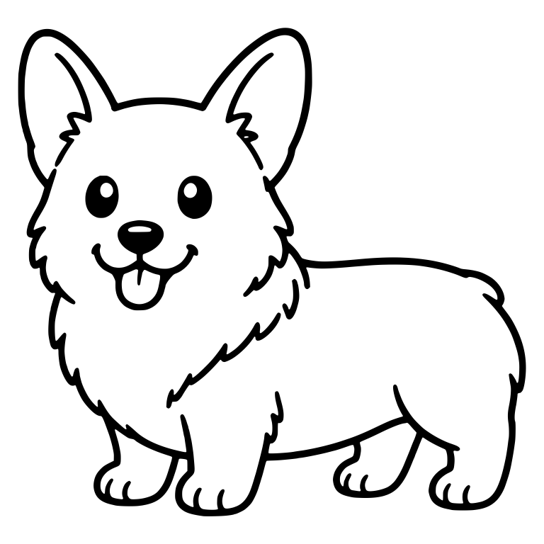 Standing Corgi With Face Forward and Side Body — free animal SVG cut file