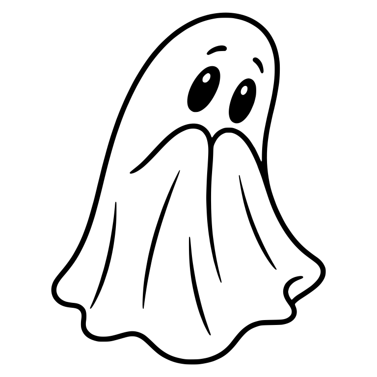 Shy Ghost Hiding Behind Its Sheet — free fantasy-creature SVG cut file