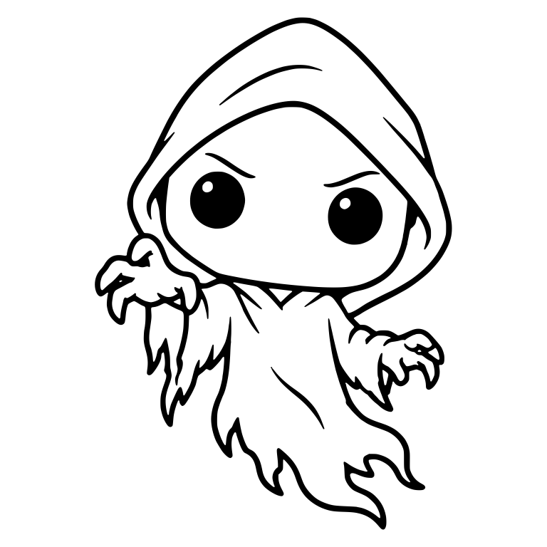 Hooded Specter Floating With Clawed Hands — free fantasy-creature SVG cut file