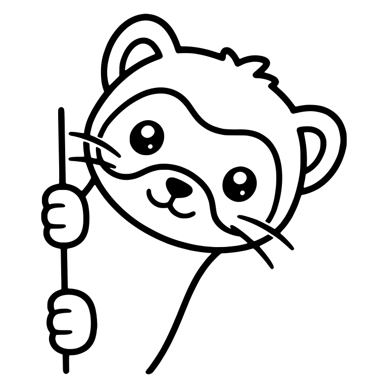Ferret Peeking Around a Pole Holding On with Paws — free animal SVG cut file