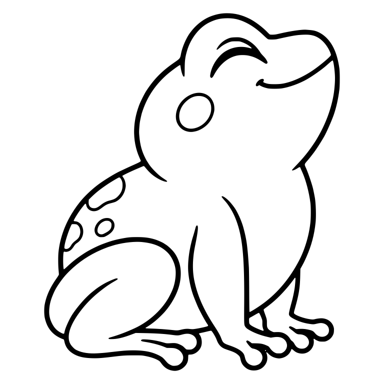 Happy Frog Sitting With Chin Up and Squinting Eye — free animal SVG cut file