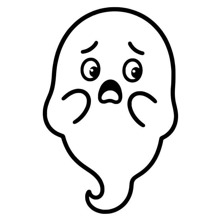 Scared Ghost With Hands at Cheeks and Curled Tail — free fantasy-creature SVG cut file