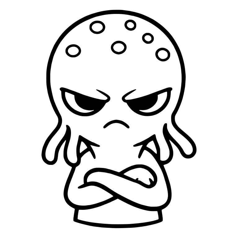 Grumpy Tentacle Alien With Spotted Dome Head — free fantasy-creature SVG cut file