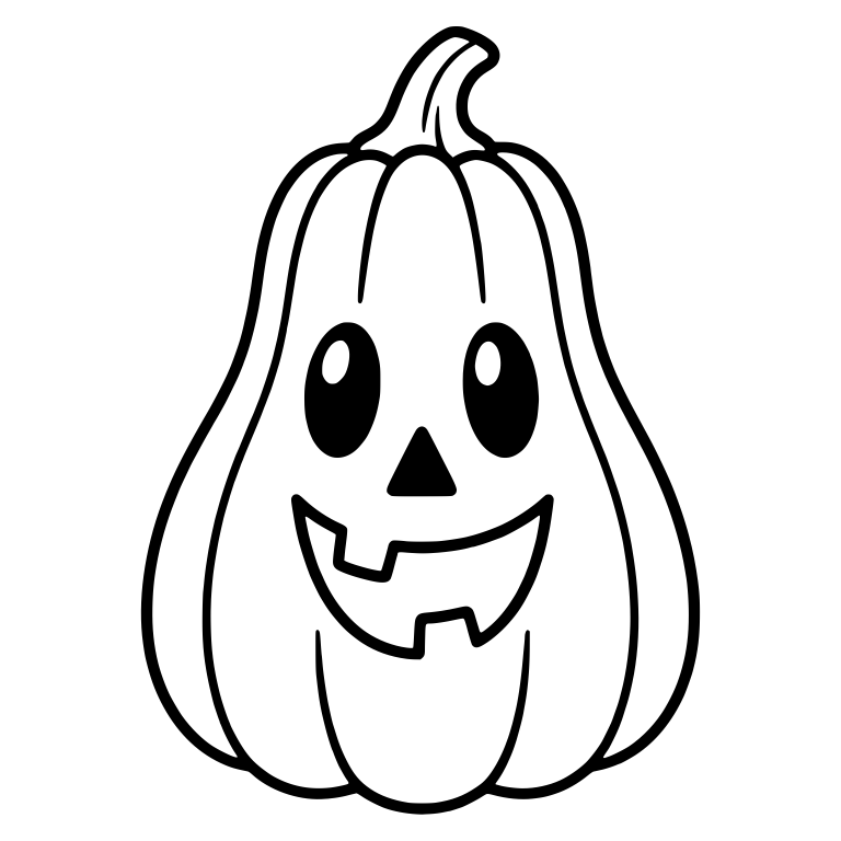 Tall Pear-Shaped Jack-O'-Lantern With Round Eyes — free holiday SVG cut file