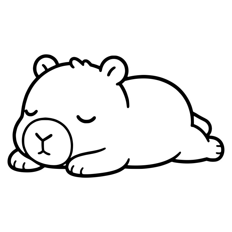 Capybara Napping Stretched Out with Rear Foot Showing — free animal SVG cut file