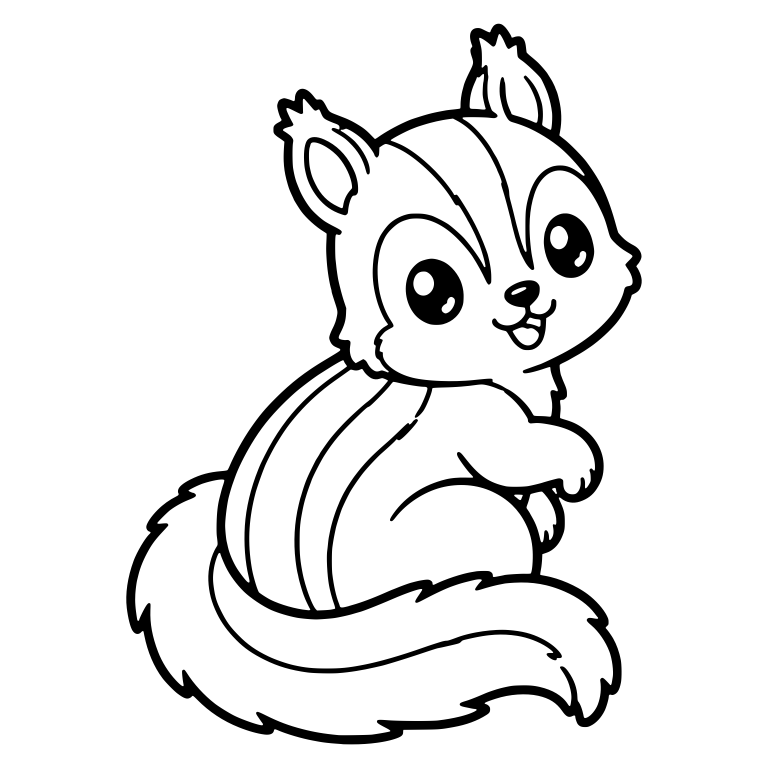 Striped Back Squirrel Looking Over Its Shoulder — free animal SVG cut file