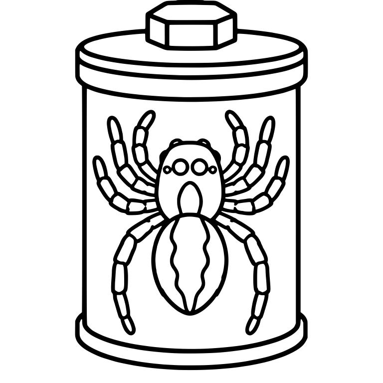 Spider with Striped Abdomen in Cylinder Jar — free objects SVG cut file