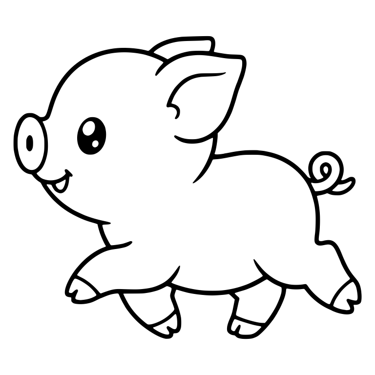 Side-View Piglet Trotting With Round Snout — free animal SVG cut file
