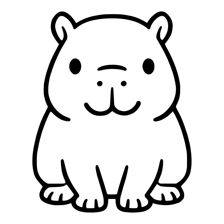 Sitting Capybara With Wide Smile — free animal SVG cut file
