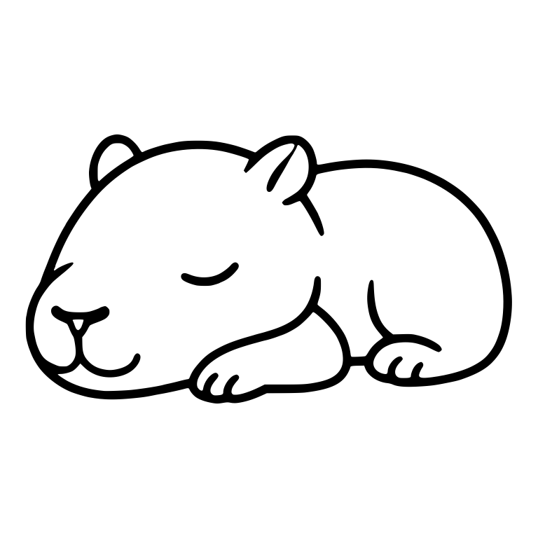 Capybara Sleeping Flat With Head on Paws — free animal SVG cut file