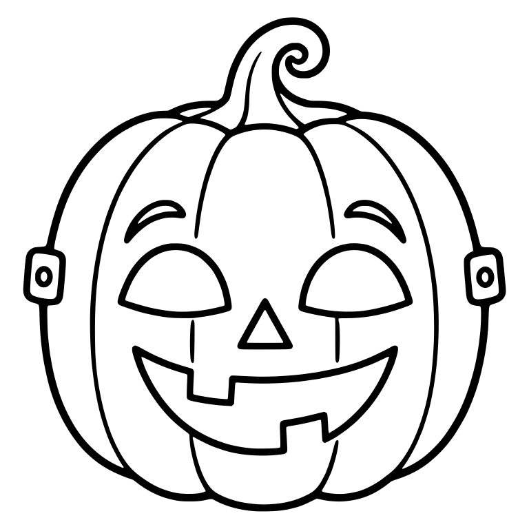 Smiling Jack-o-Lantern Mask With Curly Stem And Eyebrows — free holiday SVG cut file