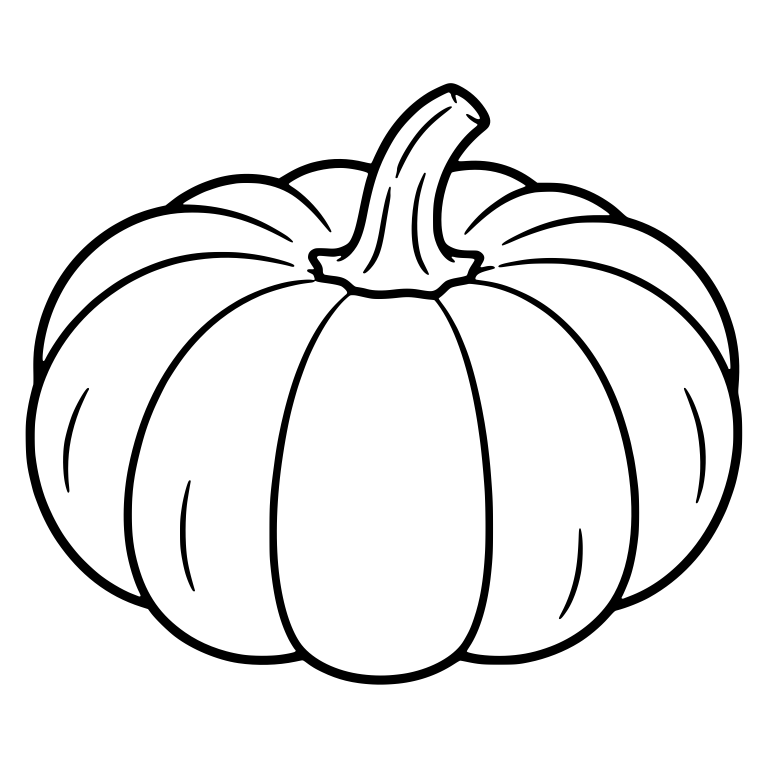 Flat Pumpkin with Collared Stem and Hairline Rib Marks — free floral SVG cut file