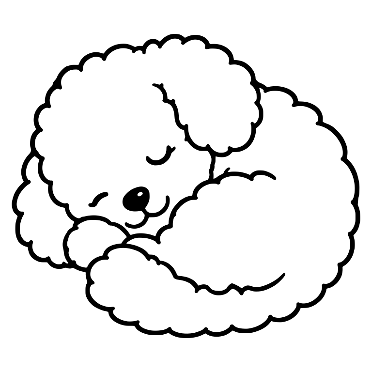Toy Poodle Puppy Curled Up Sleeping — free animal SVG cut file